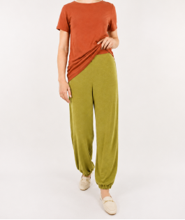 Pantaloni golden olive din in